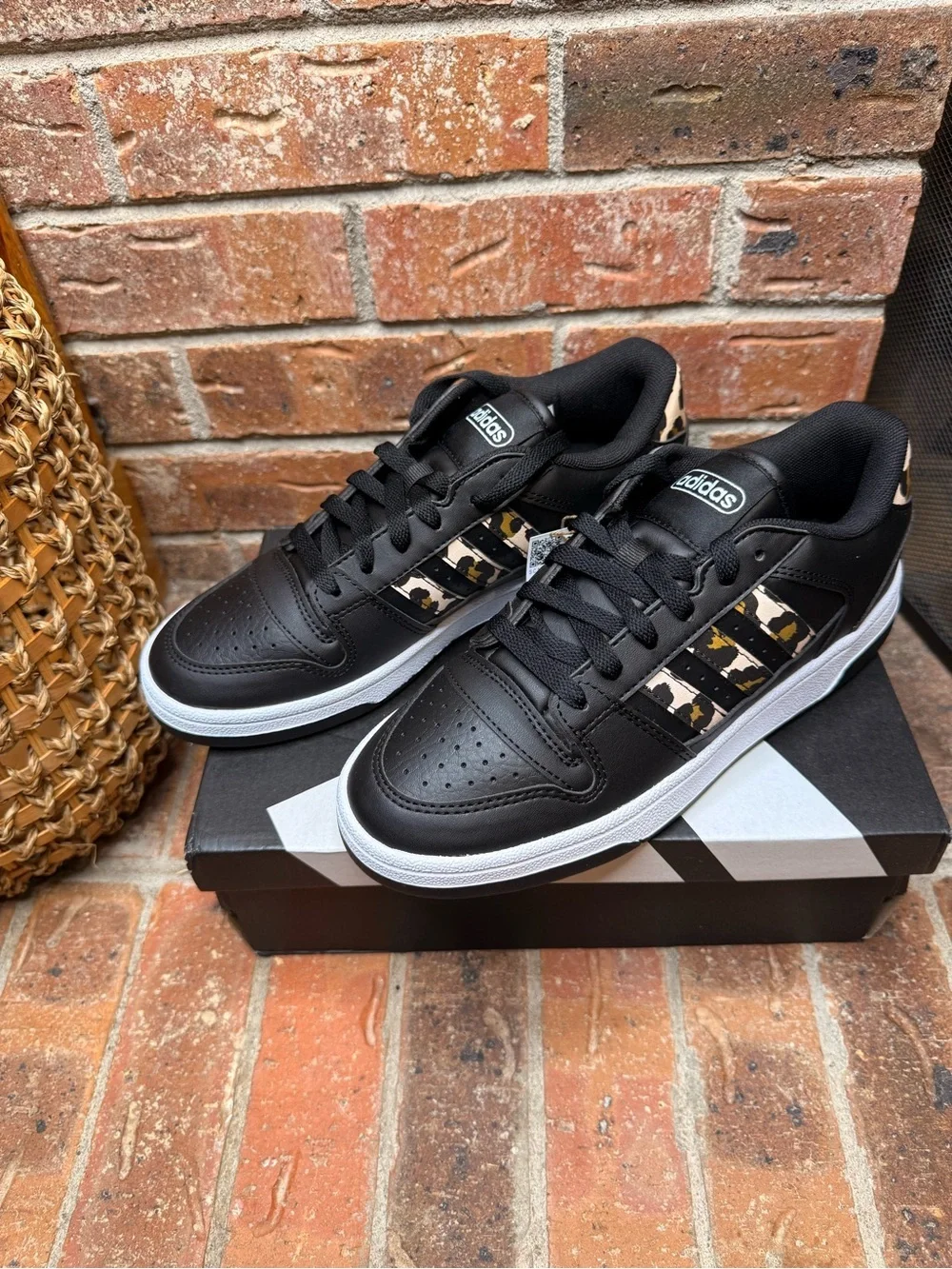 Adidas Break Start Low W Leopard Print Sneakers Black White Women’s Size 7 NIB